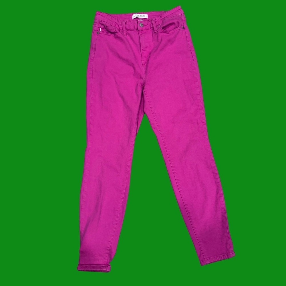 Judy Blue Skinny Jeans Women 9/29 Neon Pink Excellent High Rise Stretch JB88456